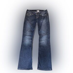Silver Pioneer bootcut  Blue Women's Jeans. Size 25 heavy stitched leather label